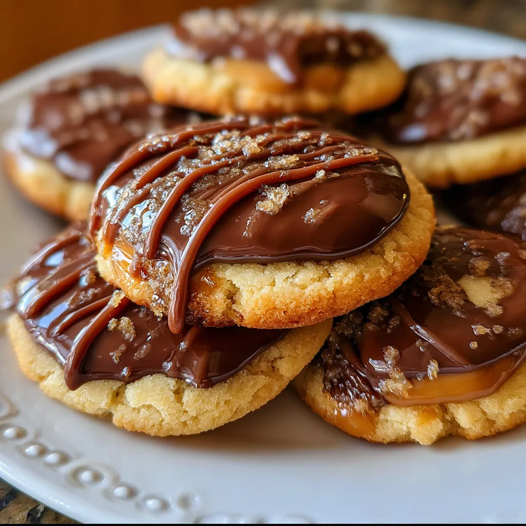 Totally Scrumptious Twix Cookies with Buttery Shortbread Base and Chocolate Caramel Layers